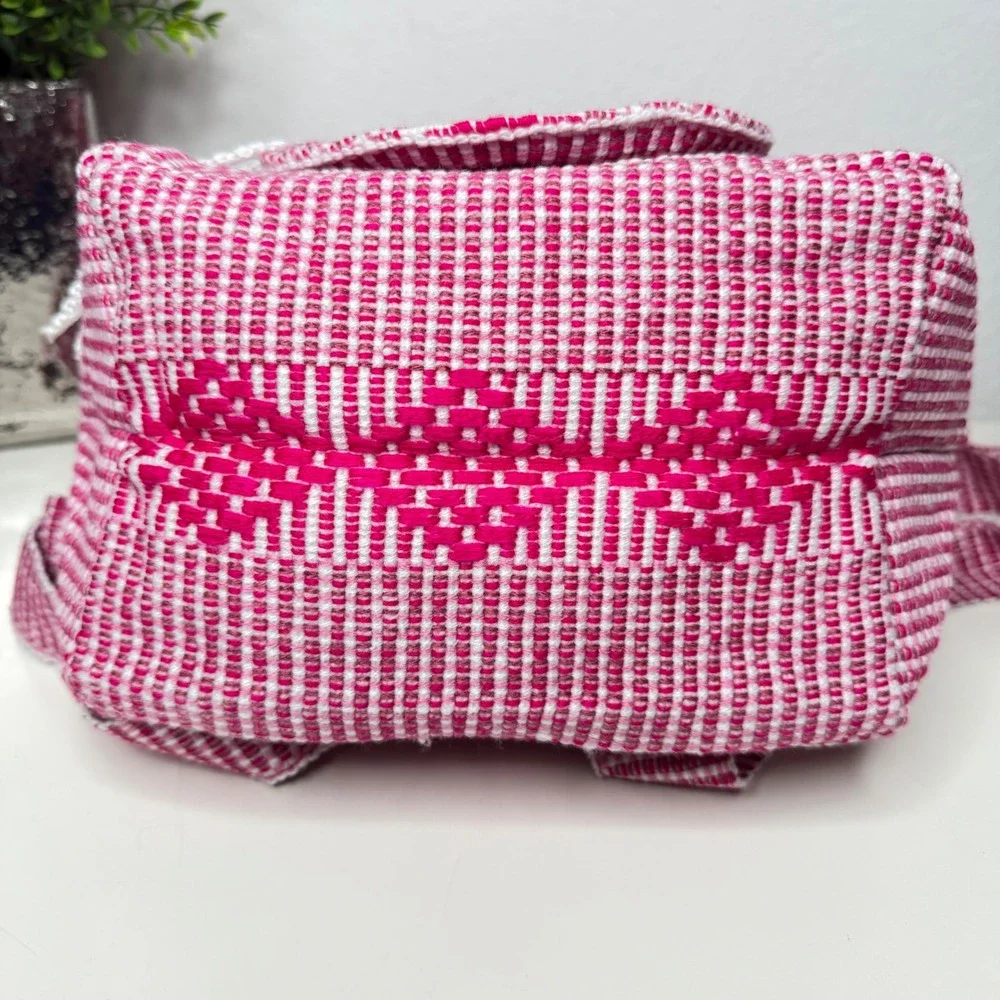 Pinzon Woven Backpack Womens Pink Geometric‎ Artisan Boho Small